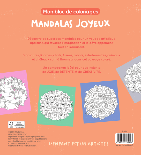 Mon Bloc De Coloriages Mandalas Joyeux D S Ans Collectif