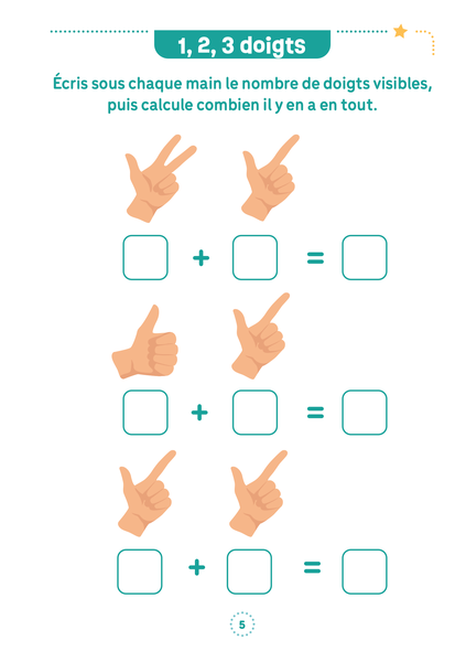 Mes fiches d entraînement effaçables Calcul 5 6 ans Maternelle