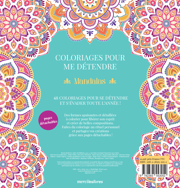 Coloriages Pour Me D Tendre Mandalas Ditions Mercileslivres