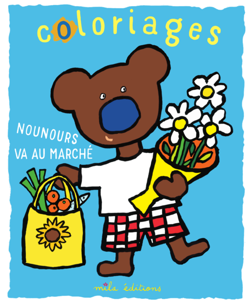 Coloriages : Nounours va au marché