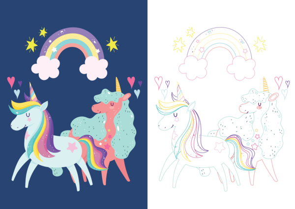  Mon beau carnet de coloriage : Licornes