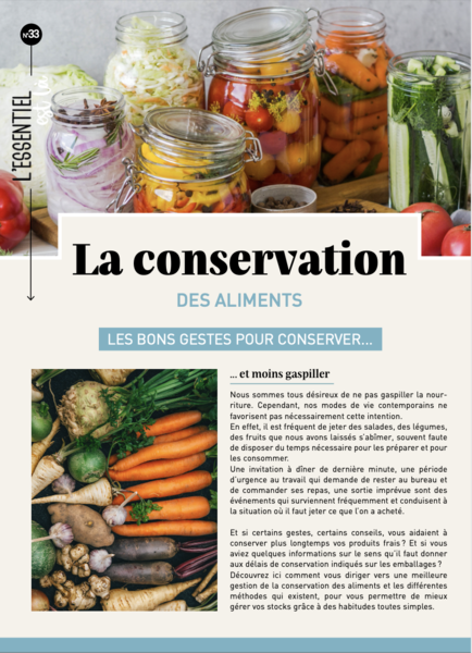  La conservation des aliments (dépliant)