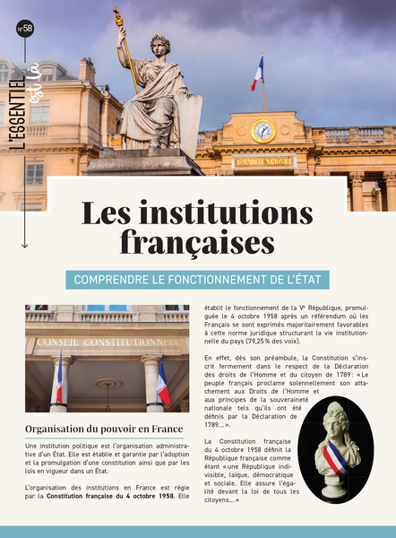 Les institutions françaises (dépliant)