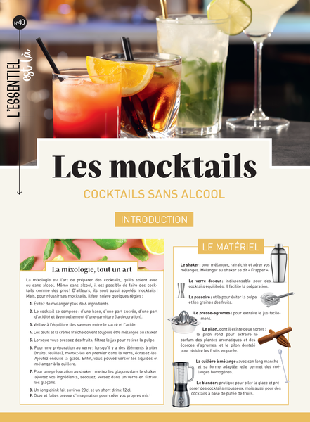 Les mocktails - cocktails sans alcool (dépliant)