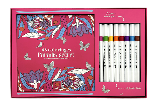 Paradis secret - 48 coloriages pour m'évader et me détendre (coffret)