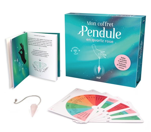Mon coffret Pendule en quartz rose - Découvrez les mystères de la radiesthésie
