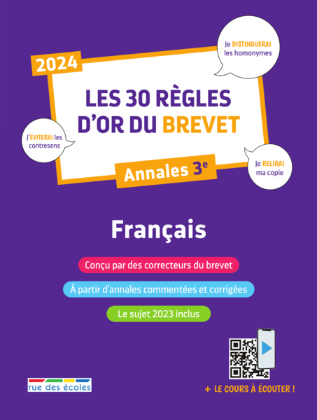 Les 30 règles d'or du Brevet 2024 - Français