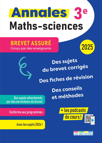 Brevet assuré - Annales - Maths-Sciences - 3e - 2025