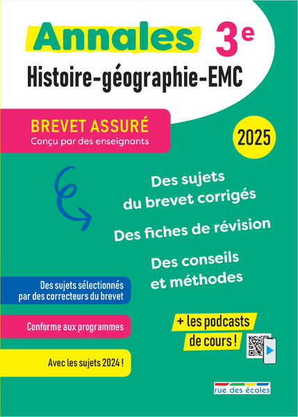 Brevet assuré - Annales - Histoire-Géographie-EMC - 3e - 2025