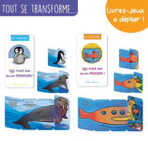 Lot dès 2&nbsp;ans «&nbsp;Tout se transforme&nbsp;» (2&nbsp;livres-jeux à déplier)