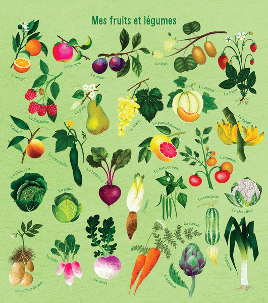  Je découvre les fruits et les légumes en dessinant et en coloriant