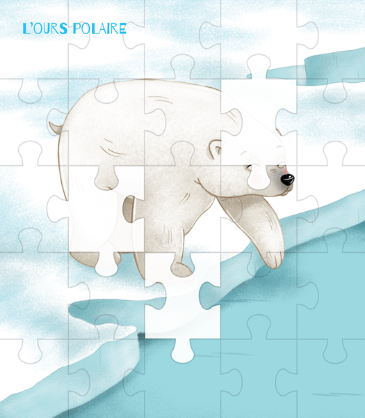 Mes puzzles à compléter en gommettes : les animaux du grand froid
