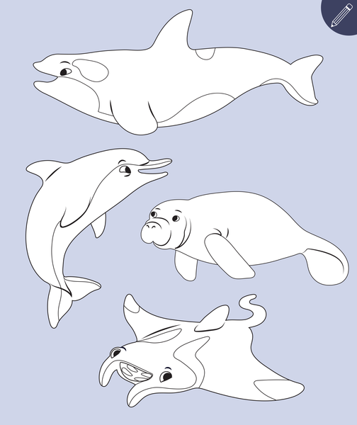  Mon imagier à colorier : les animaux de la mer