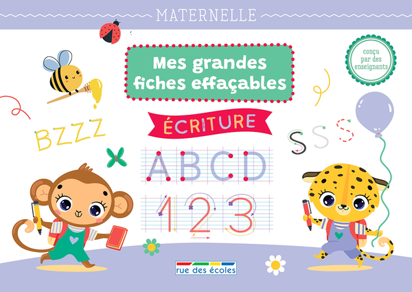 Mes grandes fiches d'entraînement effaçables - Écriture - Maternelle